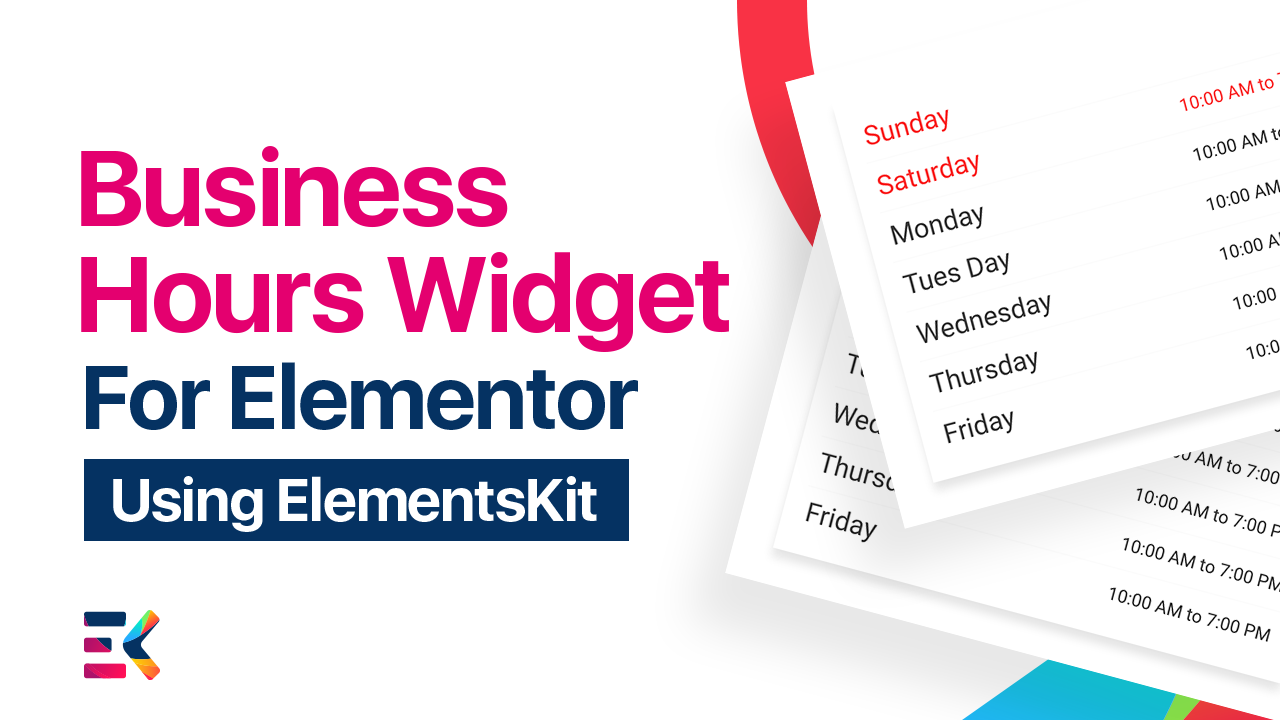 Business Hour widget for Elementor