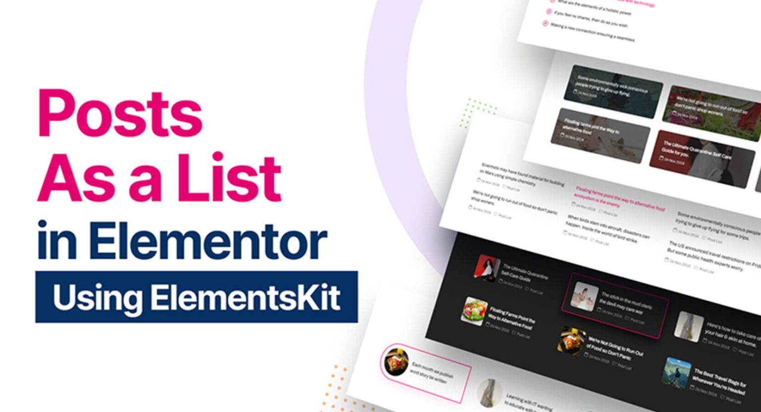 Elementor Post List Widget ElementsKit addons