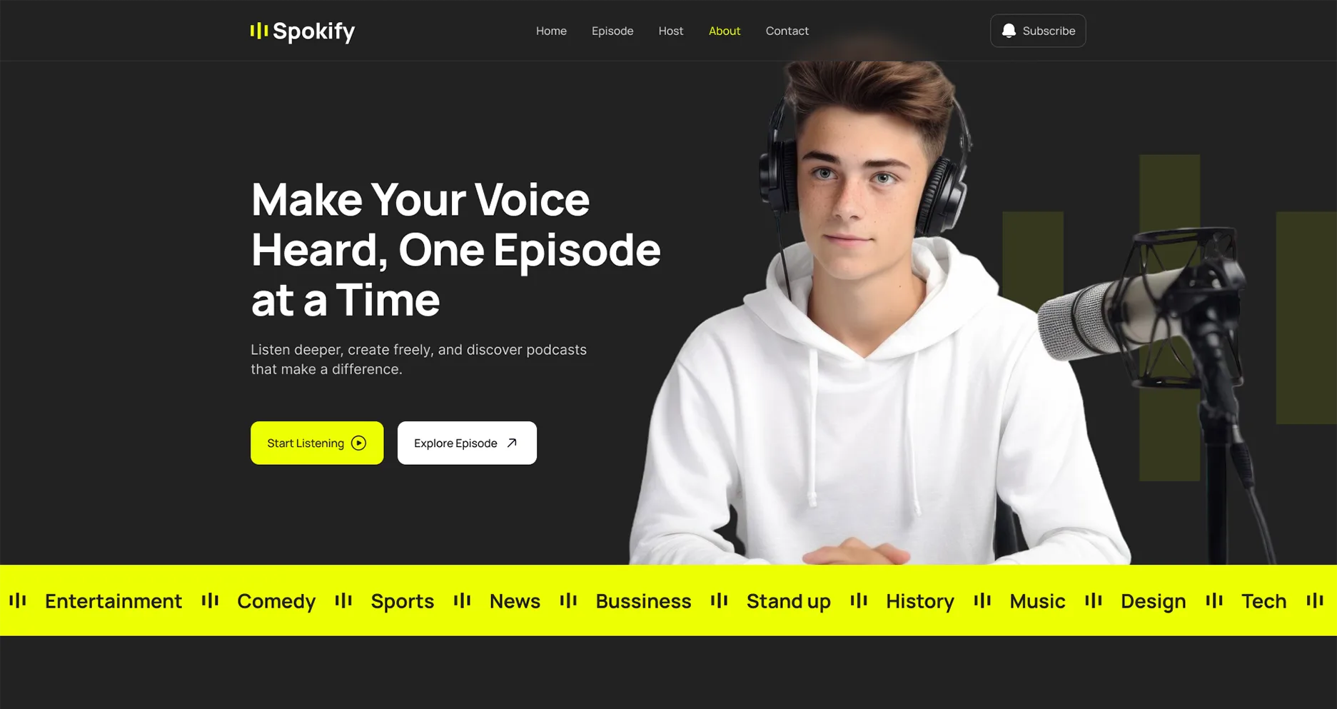 Spokify Podcast Website Template