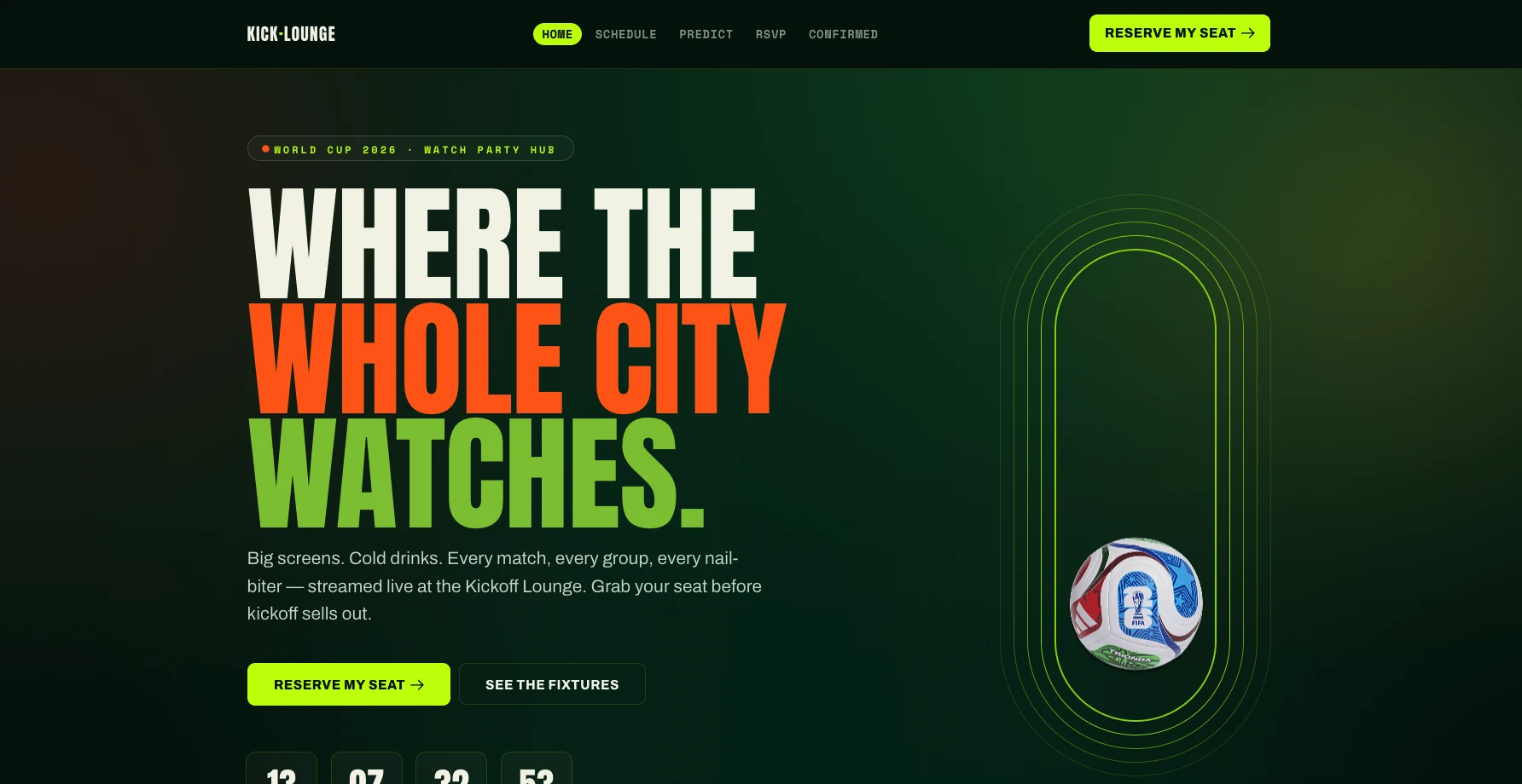 KickLounge Sports Watch Party Template