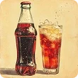 vintage-soda-bottle-with-glass-soda-filled-with-bubbles 1
