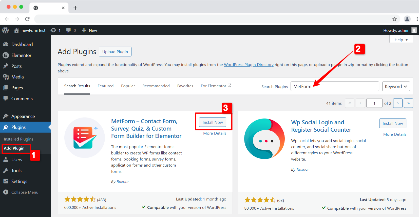How to install a contact form in WordPress MetForm