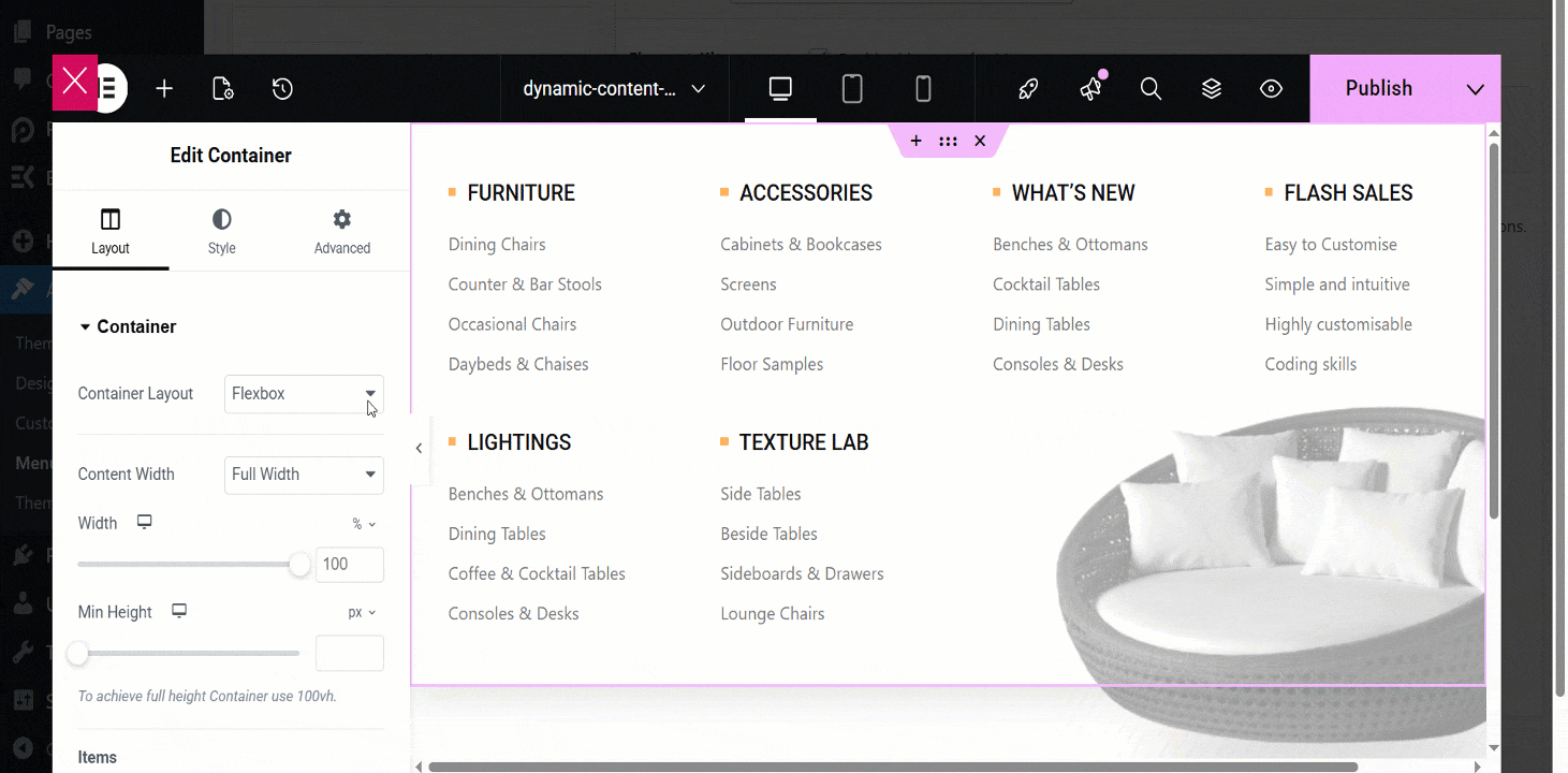 Customize your megamenu template