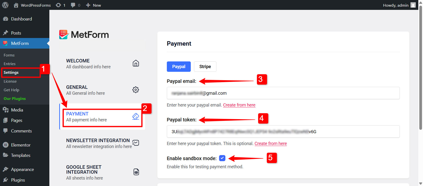 Add PayPal payment token to WordPress