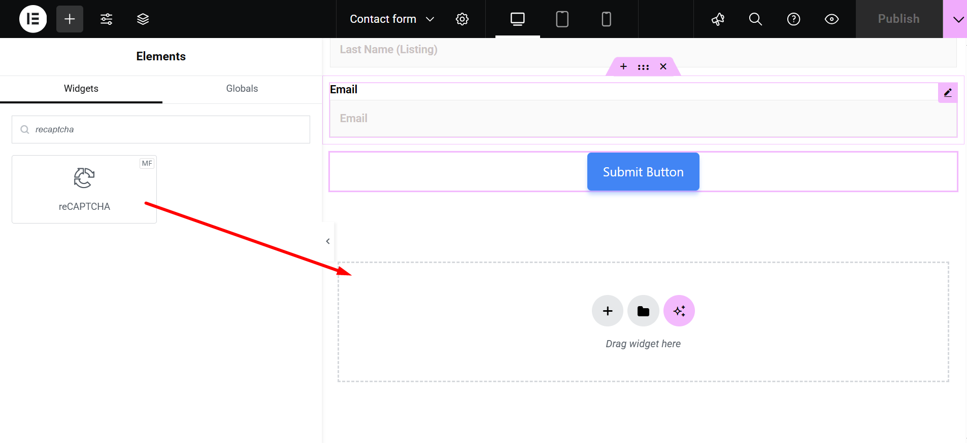 Add reCAPTCHA to a Form in Elementor using reCAPTCHA WordPress plugin
