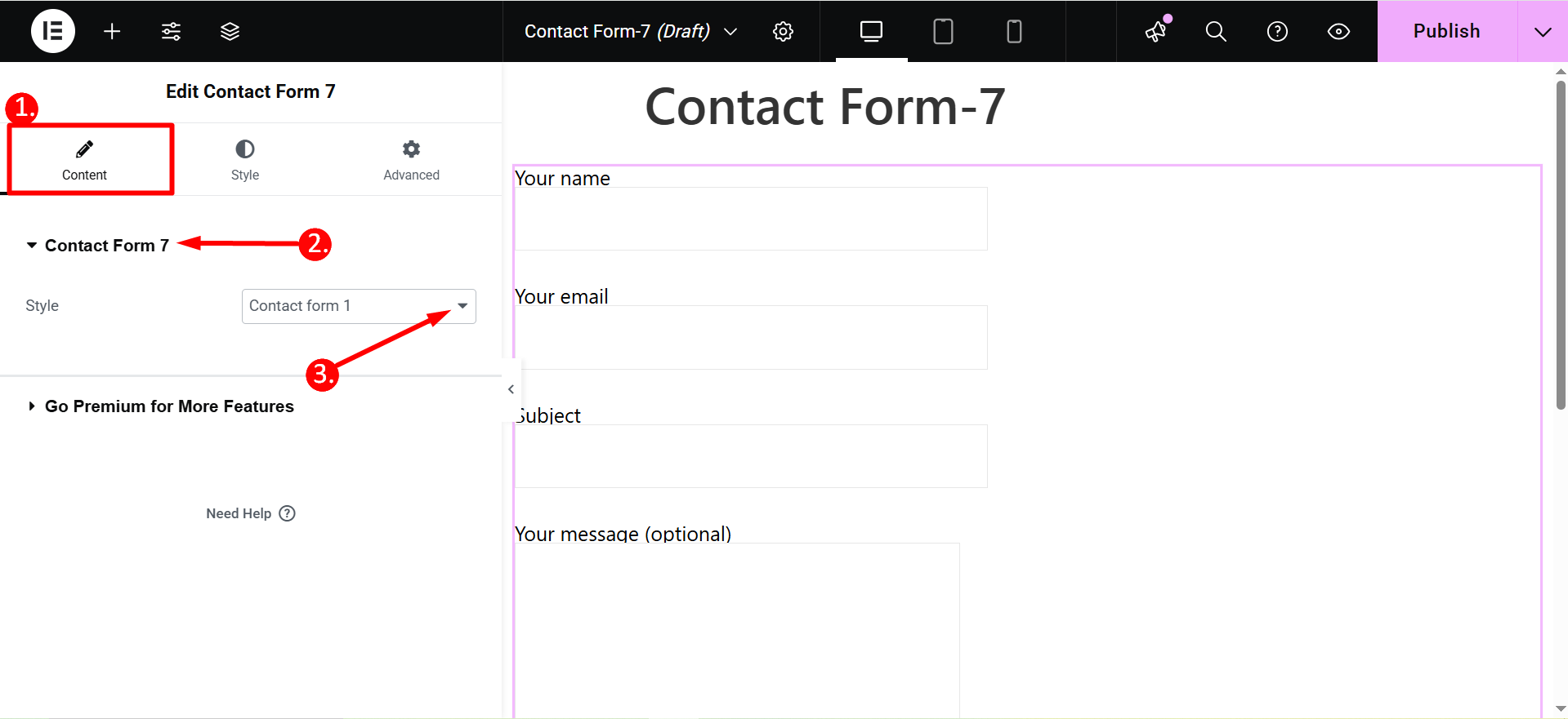 Choose contact form-7 style