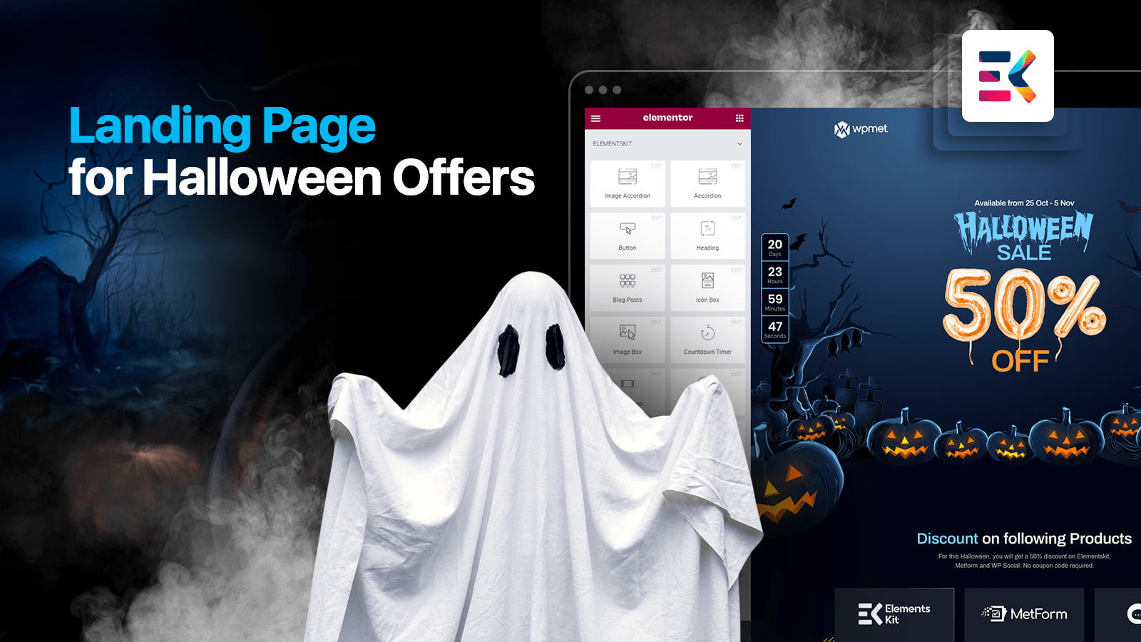 How to Create a wordpress Landing Page for Your Halloween Offers with ElementsKit