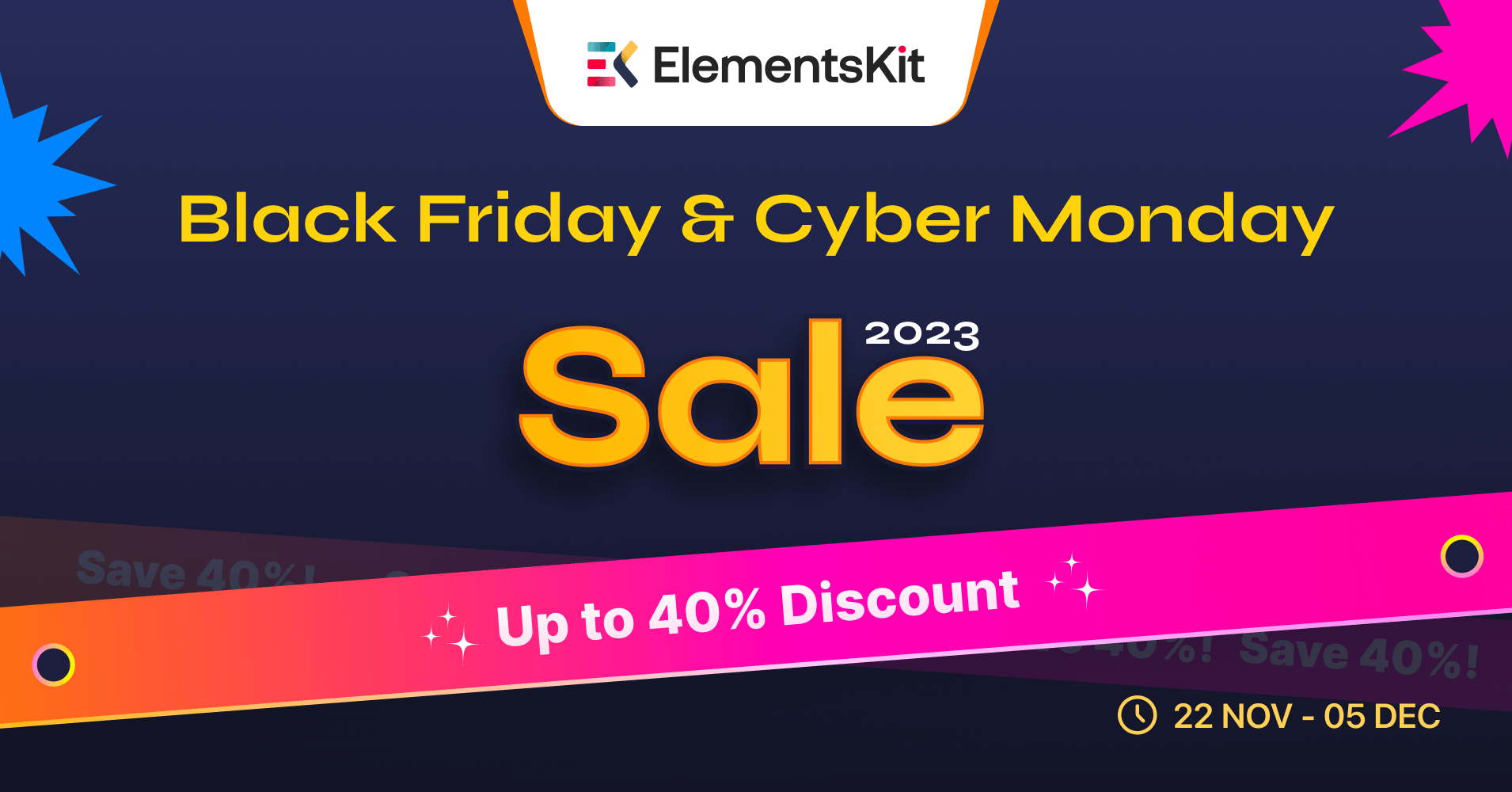 Elementor Black Friday Sales 2023 of ElementsKit