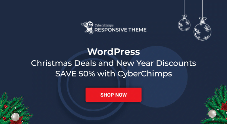 Ciber chimp responsive themes - WordPress deals - holiday deals - new year deals - WordPress holiday deal
