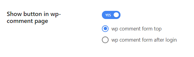 Enable show button in wp-comment page