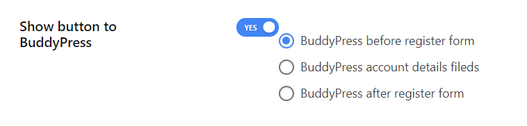 Enable show button to BuddyPress