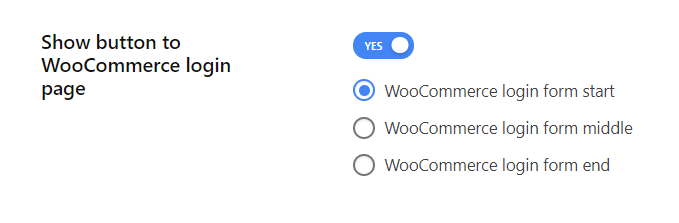 Enable show button to WooCommerce login page