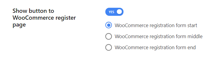 Enable show button to WooCommerce register page