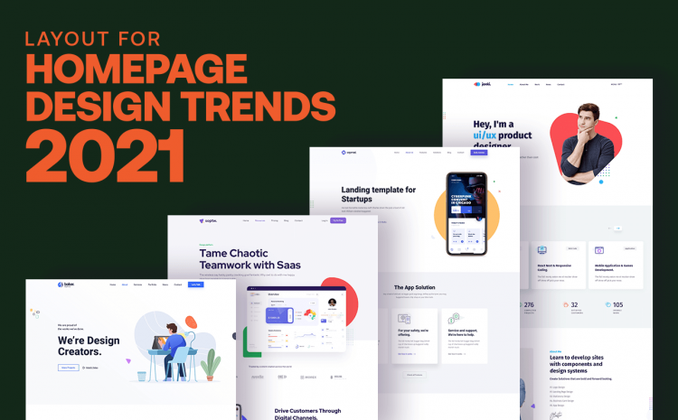 Layout para tendências de design da página inicial
