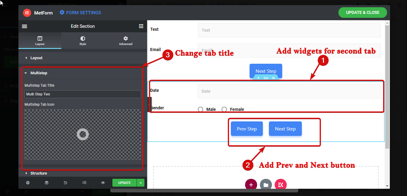 Change layout of the multi-step form