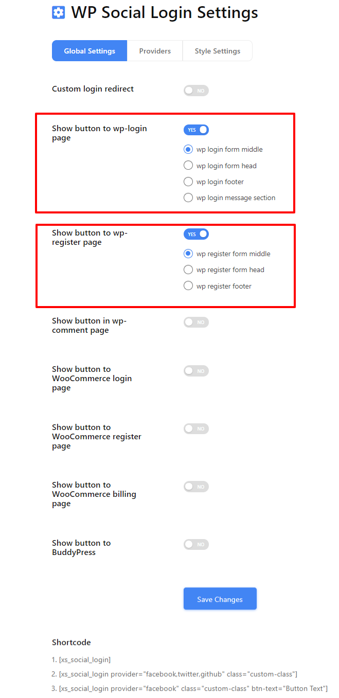 Facebook login form