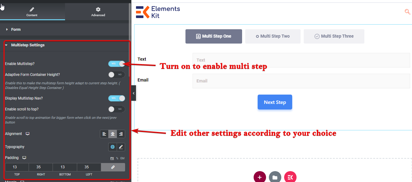 Create a multi-step form with MetForm