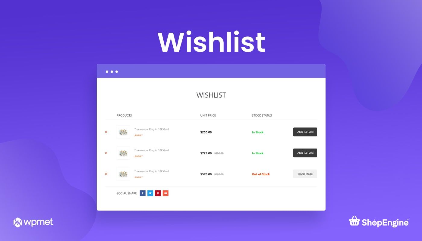 Wishlist Module in ShopEngine