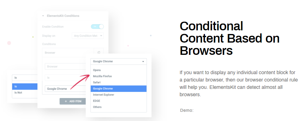 Conditional Content Based on Browsers
