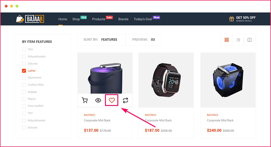 personnaliser la liste de souhaits de la page d'archive woocommerce pour personnaliser la page de catégorie WooCommerce