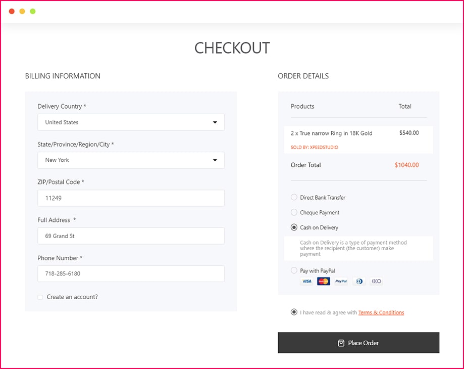 5. Check-Out, Shipping & Additional Details