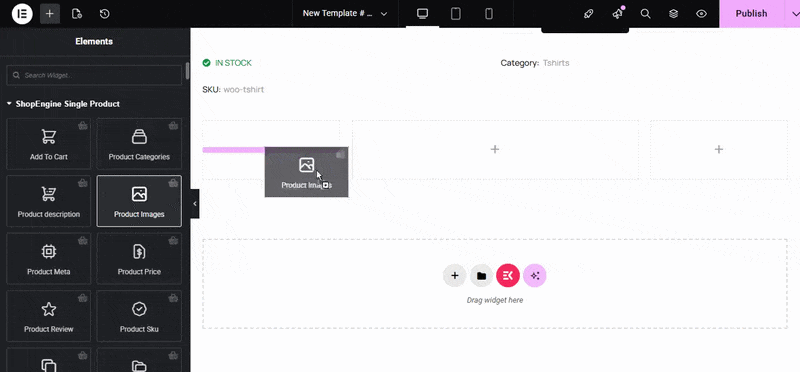 Drag and drop product images, tab and related products