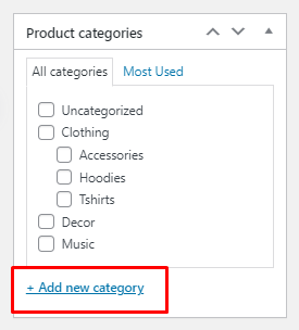 How to add a new category in WooCommerce