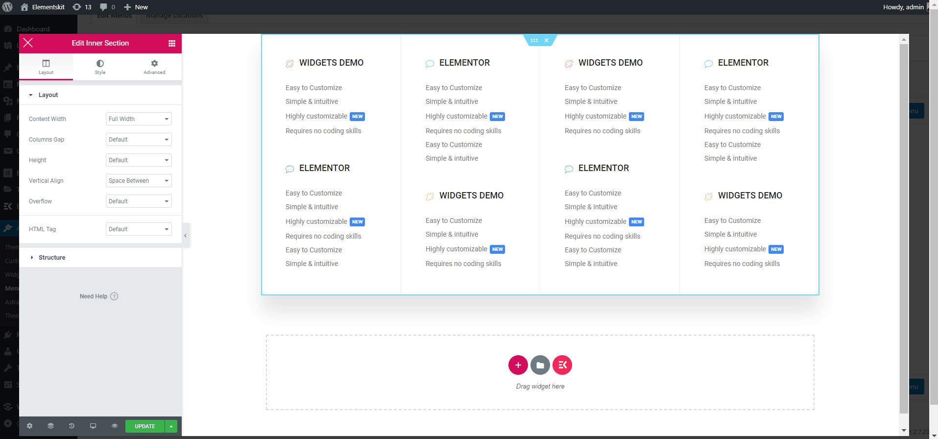 customize mega menu positions
