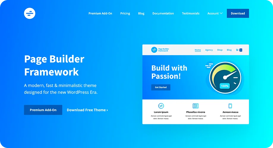 Motyw struktury programu budującego strony Page Builder Framework Motyw lub motywy za darmo