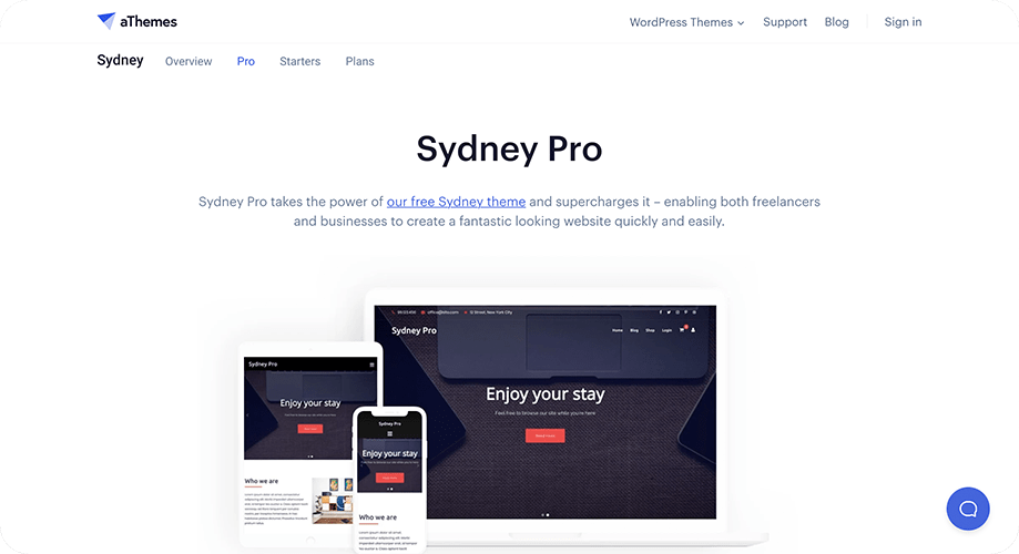 Sydney one of the best elementor themes templates