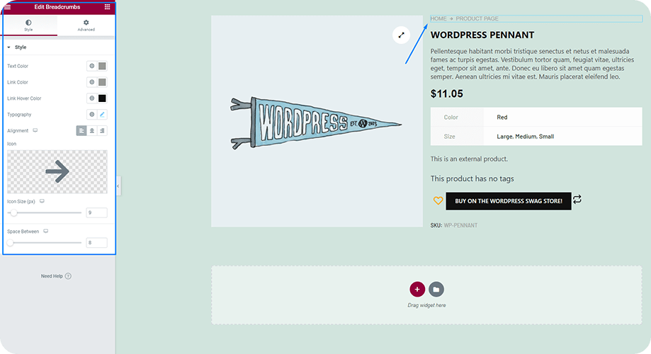 Add Breadcrumbs with ShopEngine to edit WooCommerce product page