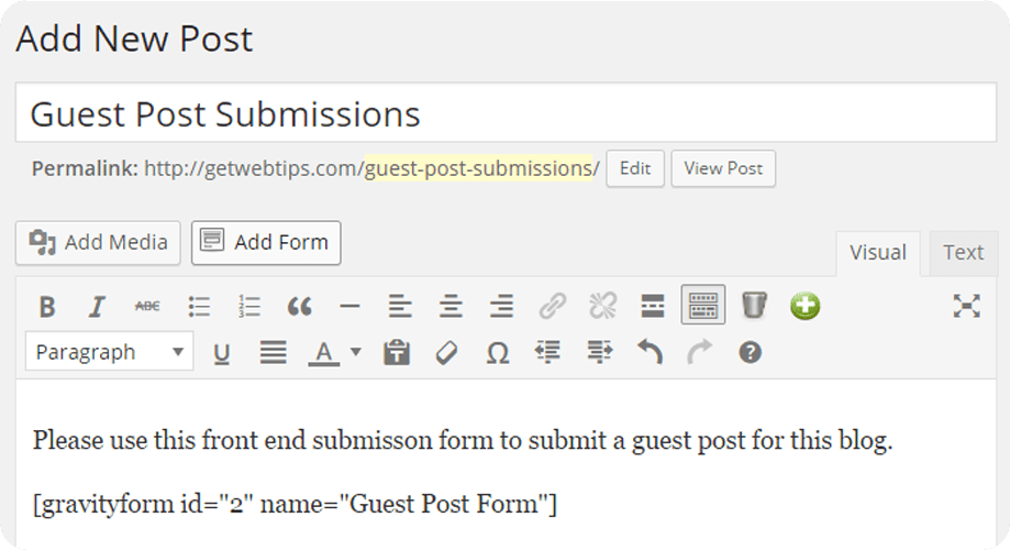 create custom contact form wordpress