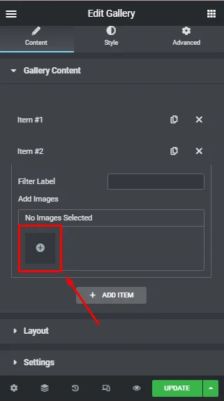 Adicionar mais ícone de imagem, ElementsKit