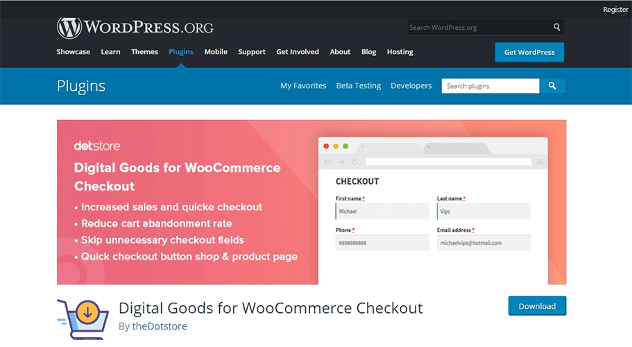 Digital Goods for WooCommerce Checkout | wordpress shopping cart