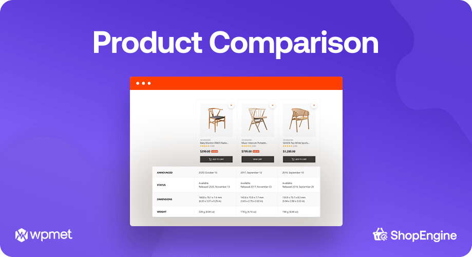 Product Comparison, ShopEngine