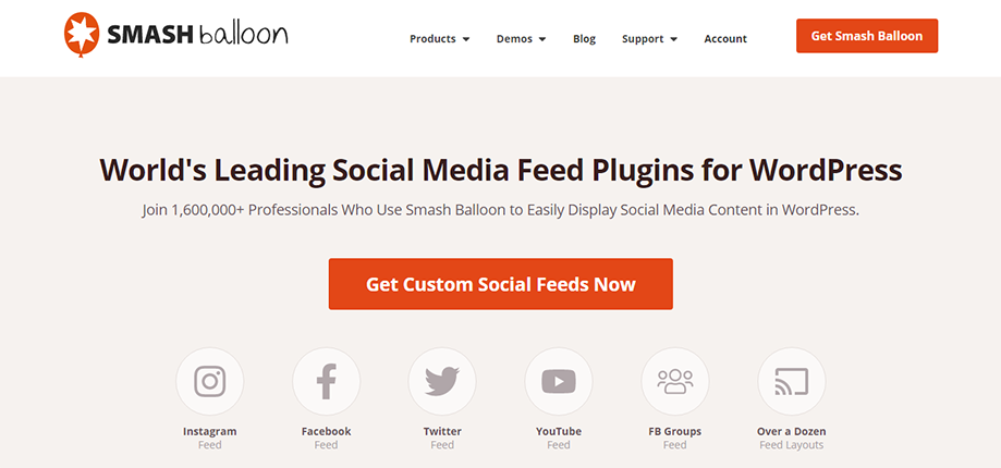 Social Media feeds of WordPress Social Media Plugin Smash Balloon