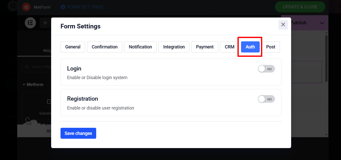 niestandardowy formularz logowania Elemenor