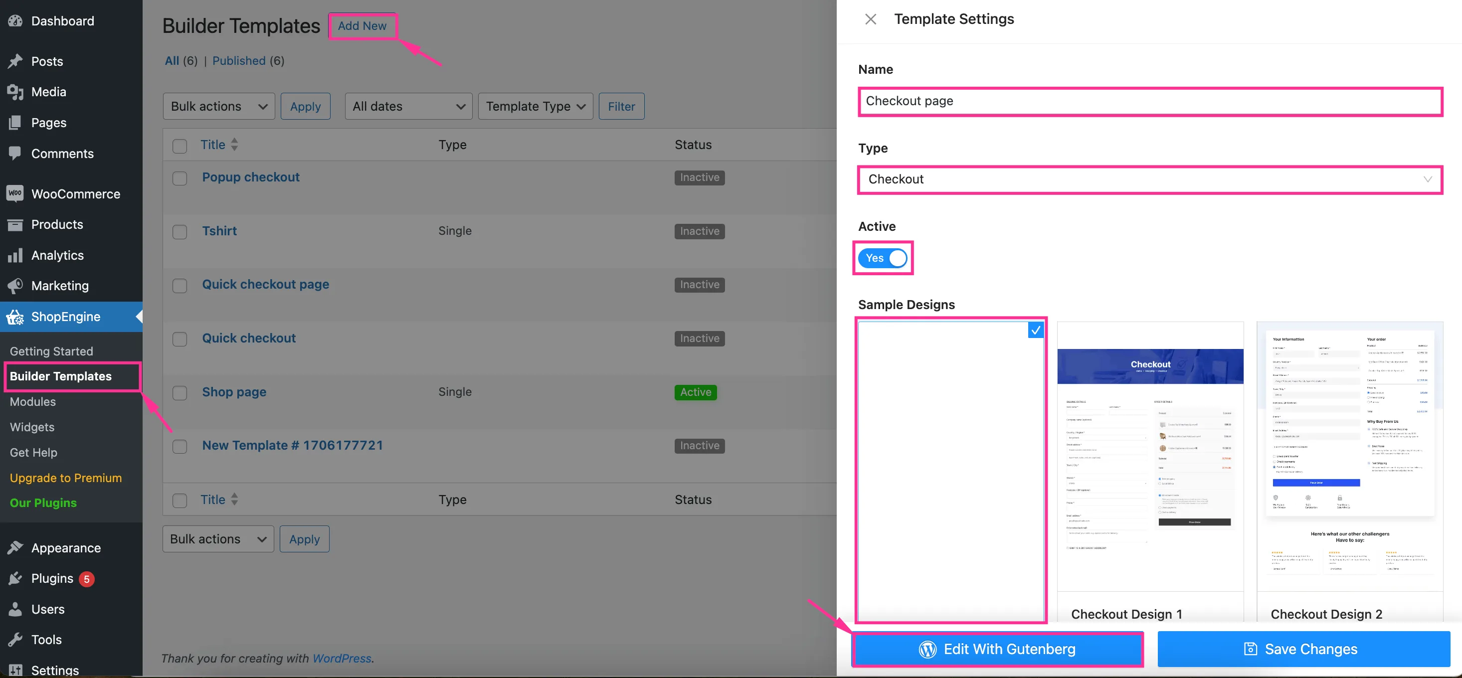 Customize checkout page in Gutenberg with ShopEngine, the free WooCommerce checkout page builder