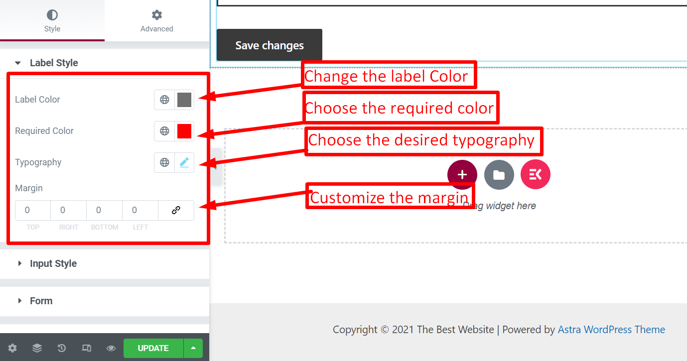 how to customize the lable in account details