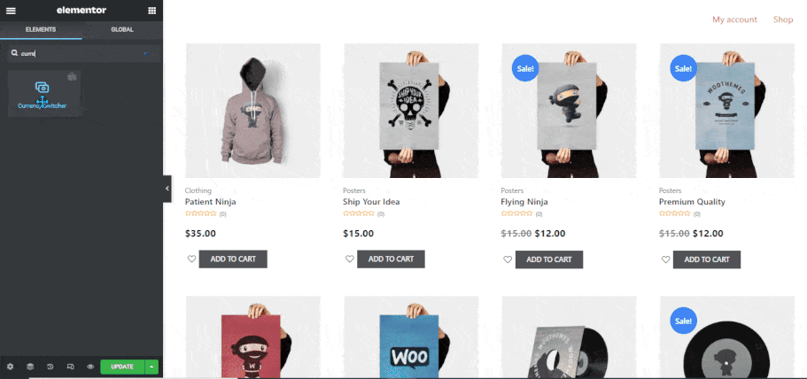 drag and drop currency switcher widget WooCommerce Currency Switcher