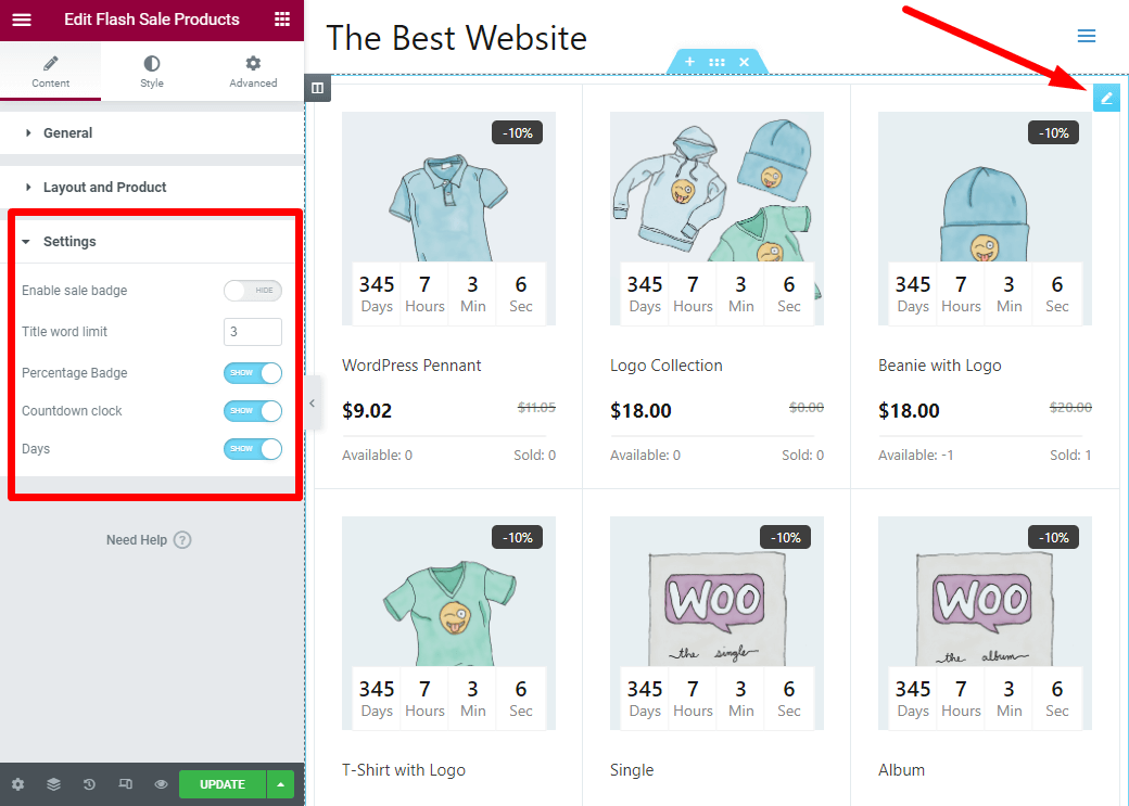 flash sale products integration for woocommerce