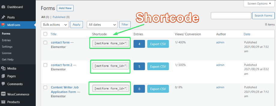 shortcodes for embedding