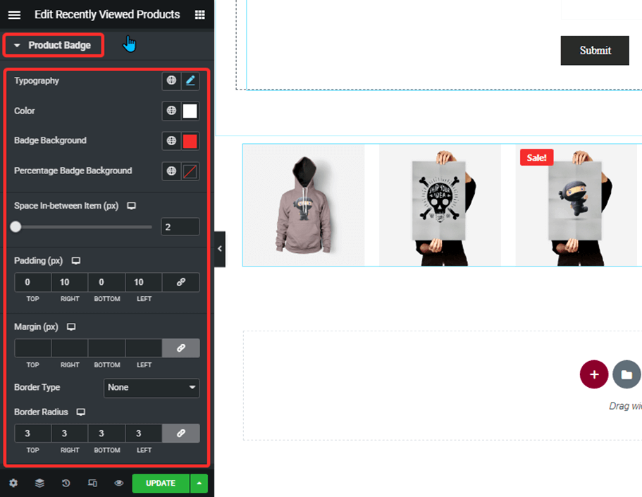 product badge style