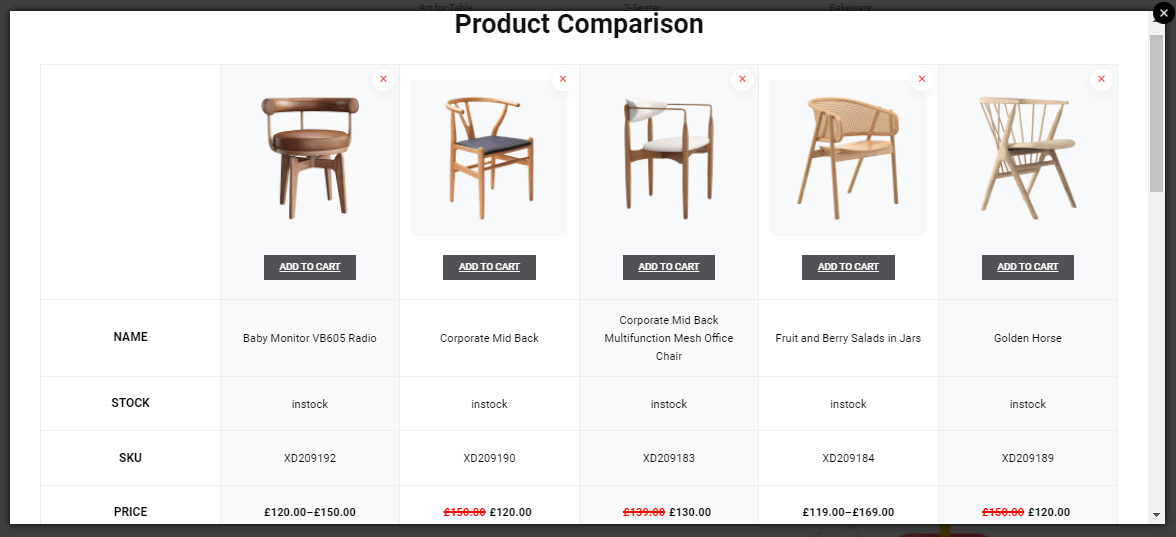 Product Comparison: Compare Products