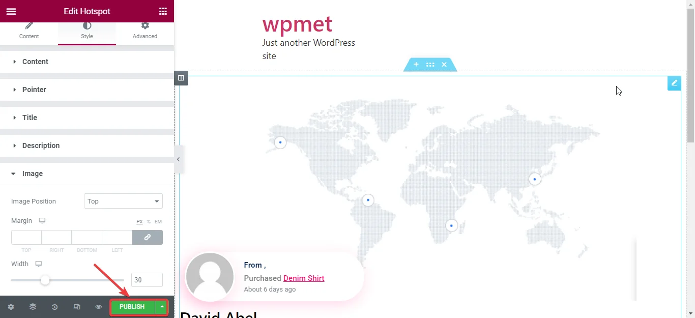 Publique imagem de ponto de acesso WordPress com ElementsKit
