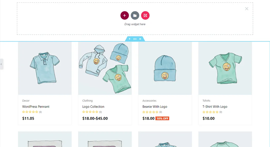 shop page template layout of shopengine
