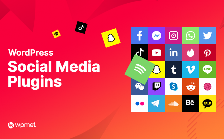 Banner dos 10 principais plug-ins de mídia social do WordPress