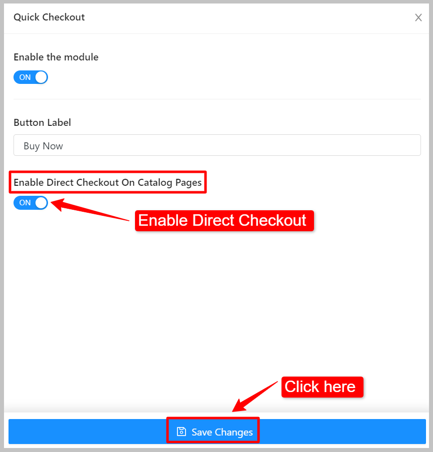 Enable direct checkout on catalog pages