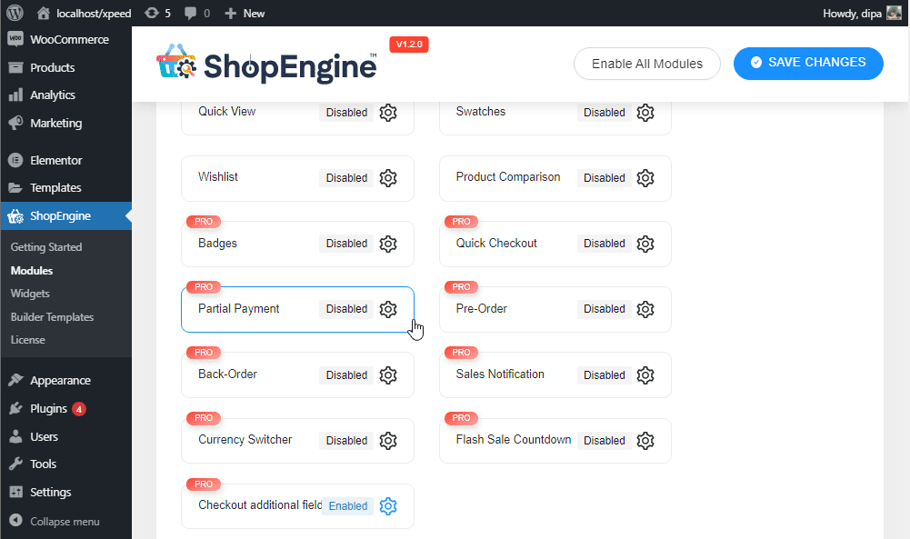 Sista förhandsgranskningen av extra fältmodul för utcheckning