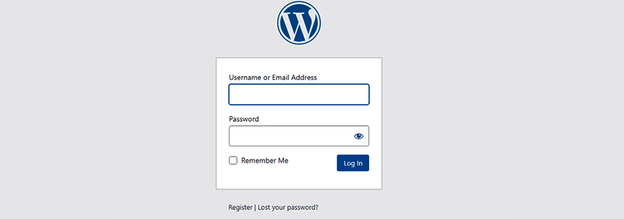 Wordpress admin login